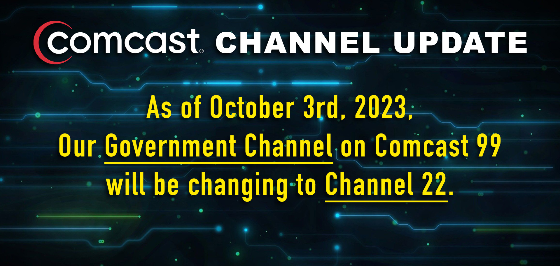 Comcast Channel Update